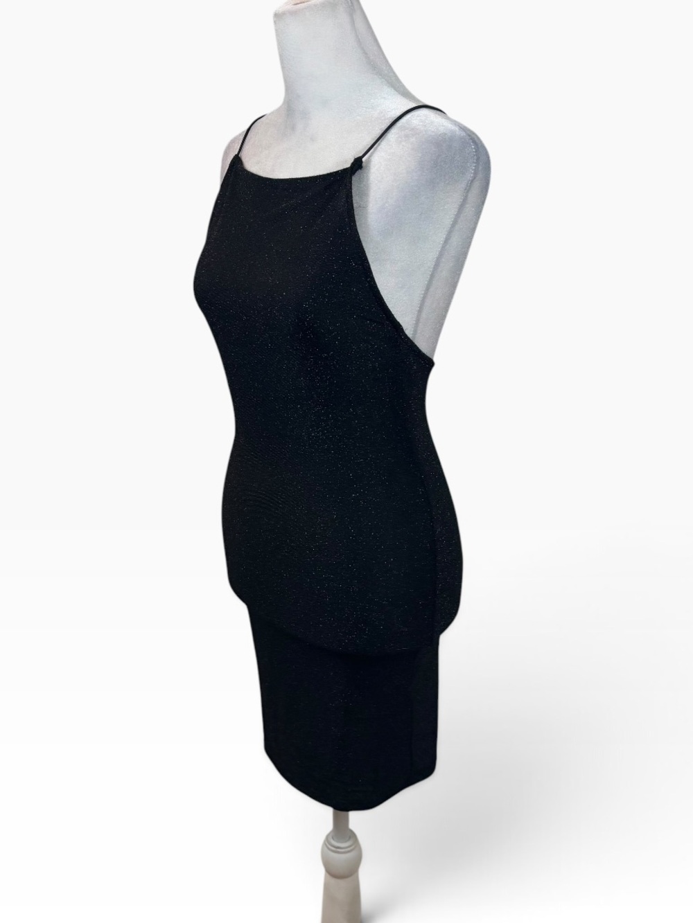 Brand new with Tags Elodie Brand Black and Silver Open Back Mini Dress Small - Picture 3 of 11